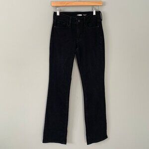 Old Navy kicker boot-cut mid‎ rise black stretch denim jeans pants